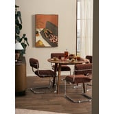 Temple &amp; Webster Clements Cantilever Upholstered Dining Chairs
