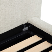 Temple &amp; Webster Emery Upholstered Gas Lift Storage Bed Frame