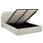 Temple &amp; Webster Emery Upholstered Gas Lift Storage Bed Frame