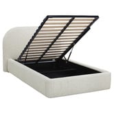 Temple &amp; Webster Emery Upholstered Gas Lift Storage Bed Frame