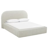 Temple &amp; Webster Emery Upholstered Gas Lift Storage Bed Frame