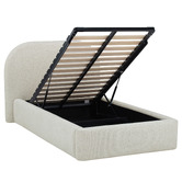 Temple &amp; Webster Emery Upholstered Gas Lift Storage Bed Frame