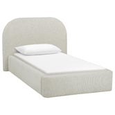 Temple &amp; Webster Emery Upholstered Gas Lift Storage Bed Frame