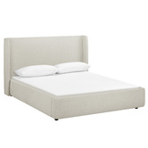 Temple &amp; Webster Abode Upholstered Gas Lift Storage Bed Frame