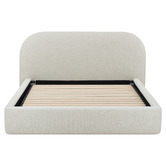 Temple &amp; Webster Emery Upholstered Gas Lift Storage Bed Frame