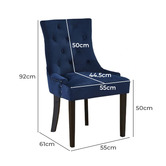 Temple &amp; Webster Navy Windsor Velvet Dining Chairs