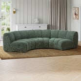 Temple &amp; Webster Arco Curved 4 Seater Modular Sofa