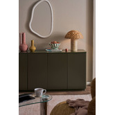Temple &amp; Webster Benji Mushroom Cement &amp; Rattan Table Lamp