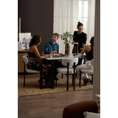 Temple &amp; Webster Charlie Ski-Leg Faux Marble Dining Table