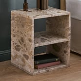 Temple &amp; Webster Beige Delight Mia Marble Side Table