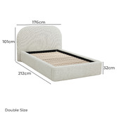 Temple &amp; Webster Emery Upholstered Gas Lift Storage Bed Frame