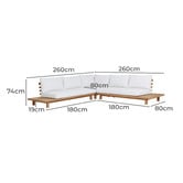Temple &amp; Webster 5 Seater Clifton Acacia Wood Outdoor Modular Lounge Set