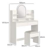 Temple &amp; Webster 2 Piece Zara LED Dressing Table and Stool Set