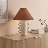 Temple &amp; Webster Edie Ceramic &amp; Linen Table Lamp