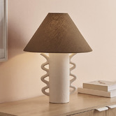 Temple &amp; Webster Edie Ceramic &amp; Linen Table Lamp