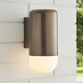 Temple &amp; Webster Ivor Frosted Glass Outdoor Wall Light