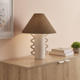 Temple &amp; Webster Edie Ceramic &amp; Linen Table Lamp