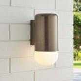 Temple &amp; Webster Ivor Frosted Glass Outdoor Wall Light