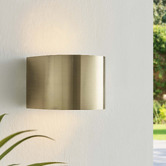 Temple &amp; Webster Harlyn Curved Outdoor Wall Light