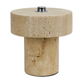 Temple &amp; Webster Piper Travertine Cordless LED Table Lamp