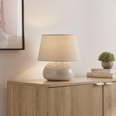 Temple &amp; Webster Linus Ceramic &amp; Linen Table Lamp