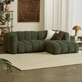Temple &amp; Webster Nelson Premium 3 Seater Upholstered Sofa with Chaise