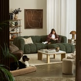 Temple &amp; Webster Nelson Premium 3 Seater Upholstered Sofa with Chaise