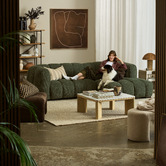 Temple &amp; Webster Nelson Premium 3 Seater Upholstered Sofa with Chaise