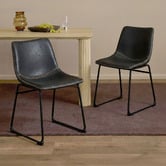 Temple &amp; Webster Phoenix Vintage-Style Faux Leather Dining Chairs