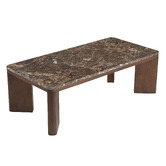 Temple &amp; Webster Misha Rectangle Mango Wood &amp; Marble Coffee Table