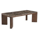 Temple &amp; Webster Misha Rectangle Mango Wood &amp; Marble Coffee Table