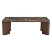 Temple &amp; Webster Misha Rectangle Mango Wood &amp; Marble Coffee Table