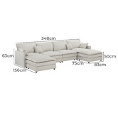 Temple &amp; Webster Coco 5 Seater Upholstered Modular Sofa &amp; Ottoman Set