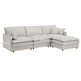 Temple &amp; Webster Coco 4 Seater Upholstered Modular Sofa &amp; Ottoman Set