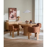 Temple &amp; Webster Benji Upholstered Ash Wood Dining Chair