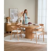 Temple &amp; Webster Rio Radial Parquetry Round Dining Table