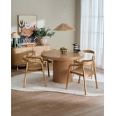 Temple &amp; Webster Rio Radial Parquetry Round Dining Table