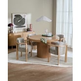 Temple &amp; Webster Rio Radial Parquetry Round Dining Table
