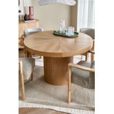 Temple &amp; Webster Rio Radial Parquetry Round Dining Table