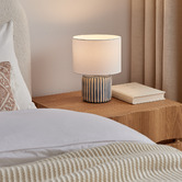 Temple &amp; Webster Layla Ceramic &amp; Linen Table Lamp