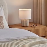 Temple &amp; Webster Layla Ceramic &amp; Linen Table Lamp