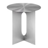 Temple &amp; Webster Beni Brushed Stainless Steel Side Table
