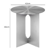 Temple &amp; Webster Beni Brushed Stainless Steel Side Table