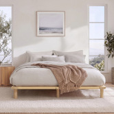 Temple &amp; Webster Natural Monty Premium Wooden Bed Base