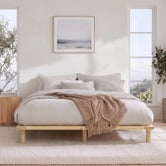 Temple &amp; Webster Natural Monty Premium Wooden Bed Base