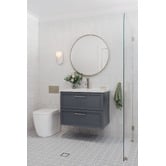 Temple &amp; Webster Dunes 800mm Wall Hung Single Vanity with Integrated Basin