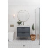 Temple &amp; Webster Dunes 800mm Wall Hung Single Vanity with Integrated Basin