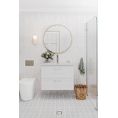 Temple &amp; Webster Dunes 800mm Wall Hung Single Vanity with Integrated Basin