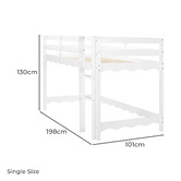 Temple &amp; Webster Wavy Pine Wood Single Loft Bed