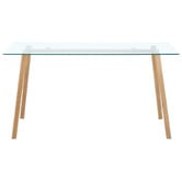 Temple &amp; Webster 4 Seater Hayden Glass Dining Table &amp; Herve Dining Chair Set